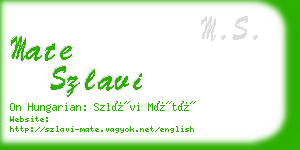 mate szlavi business card